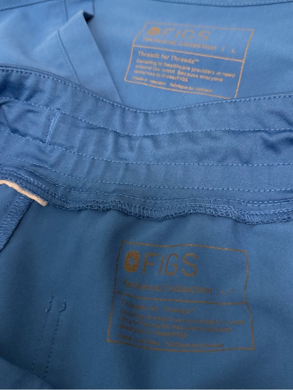 Women’s FIGS Scrub Top & Scrub Pants Royal Blue Set Large Tall - Picture 7 of 9